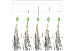 30 Hook Mackerel Feather Rig Set 6 Pre Tied Rigs for Effective Fishing Experiences