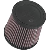 K&amp;N High-Flow Original Lifetime Universal Clamp-On Air Filter: High Performance, Premium, Washable: Flange Diameter: 4 In, Filter Height: 5 In, Flange Length: 0.625 In, Shape: Round Tapered, RU-3600