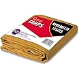 CCS Waterproof Canvas Tarp Cover – Heavy Duty Duck Cloth, Waxed Canvas Tarpaulin with Rustproof Brass Grommets for Camping, Construction, Equipment & Outdoor Use (Gold, 10x12 Ft)