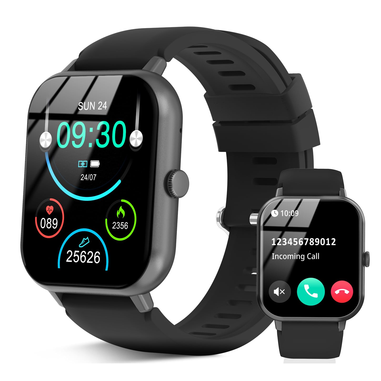 Flintronic Smart Watch for Men Women, 1.83"Fitness Watch with Answer/Make Calls, IP67 Waterproof Heart Rate Sleep Monitor, Blood Oxygen Blood Pressure Monitor Sports Activity Trackers for IOS Android