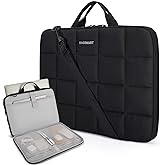 BAGSMART Laptop Case with Handle, Puffy Laptop Sleeve Bag for Women, MacBook Case for Dell, HP, Lenovo, MacBook Air/Pro, 15-15.6 inch, Black