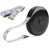 Body Measuring Tape, 2 Pcs Sewing Measuring Tape, Retractable Measurement Tape for Body, Tailor, Sewing, Craft, Cloth (Black,