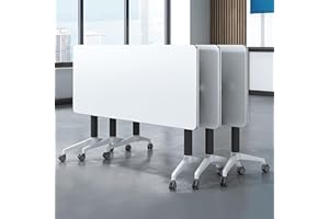 HSHBDDM Conference Table Foldable Meeting Tables, Conference Rooms Training Rooms Flip Top Mobile Training Table, Rolling Meeting Table with Caster Wheels, Suitable for Office,Meeting Room