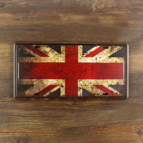 Easybuyerz Retro Wall Plaque Union Jack Flag TIN Sign Vintage Shabby Chic Kitchen Wall Lounge Home Size 15X30 CM