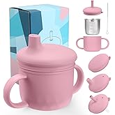 Mity rain 3-In-1 Stainless Steel Sippy Cup for 6+ Month Old, Baby Straw Cups for Toddlers 1-3 with Travel Lid, Silicone Straw, Replacement Straw & Cleaning Brush - 8oz Toddler Cups Spill Proof Set