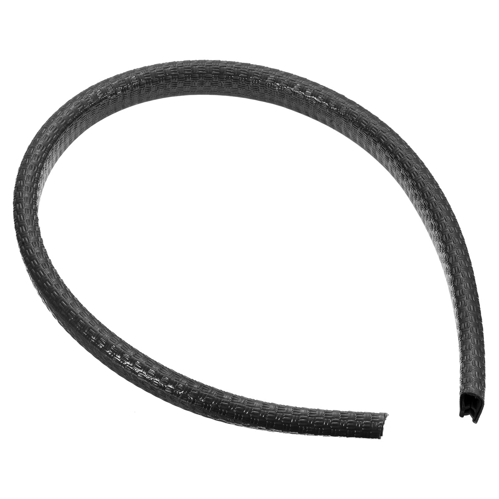 PATIKIL 0.5mx8mmx15mm Rubber Edge Trim, Metal Sharp Deck Edge Protector U Channel Guard Corner Protection Doors Seal Strip for Skateboard Table Door Window, Black