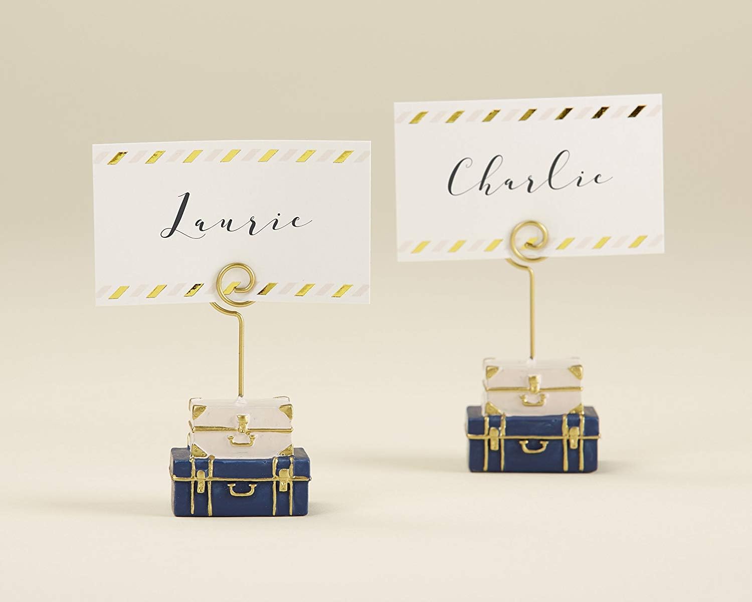 Kate Aspen, Suitcase Place Card Holder, Wedding/Party Decoration (Set of 6): Kitchen & Dining