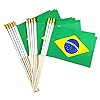 Newperlite Confezione Da 12 Bandiere Piccole Tennessee – 21x14 Cm Su Bastone In Legno Con Punta A Lancia Dorata, 100% Poliestere