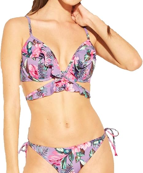 ruffle wrap bikini top