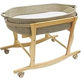 ECOADE Moses Basket Stand, Baby Moses Basket Rocker Stand - Natural Wood