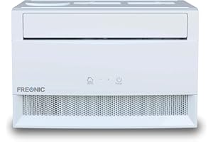 Freonic 8,000 BTU Window Air Conditioner and Dehumidifier, 115V, Window AC Unit for Apartment, Living Room, and Medium Rooms up to 350 Sq. Ft., Air Conditioner Window Unit with Remote Control in White