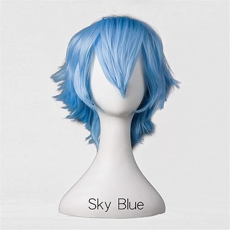 Amazon.co.jp : 女性用ウィッグ 30cmの短いかつら黒の白の紫色の青赤