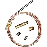 Thermocouple for Robertshaw Thermostat Control Pilot Burner Assembly | thermocouple Replacement 1980-024 /1980-036 Snap Fit Universal Thermocouple (24"/600mm)