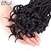 Lihui 3pcs/lot Faux Locs Crochet Hair Goddess Locs Crochet Hair For Black Women Synthetic Hair Curly Crochet Hair (20inch(3-PACKS), 1B)