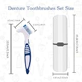 Ceonam Denture Brush 2 Pcs with White Carry Case, Multi-Tiered Bristles view 2