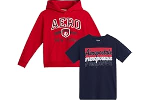 AEROPOSTALE Boys Hoodie and T-Shirt Set - 2 Piece Short Sleeve Graphic Tee Shirt and Pullover Hoodies for Boys (Sizes: 8-16)