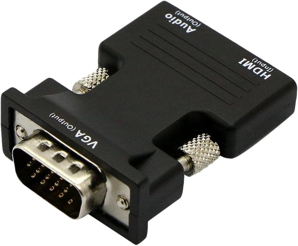 Ontime HDMIFEVGA18 1080P HDMI Female to VGA Male Video Adapter Convertor with Audio, Black