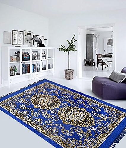 Home Elite Traditional Abstract Polyester Carpet - 55x80, Blue