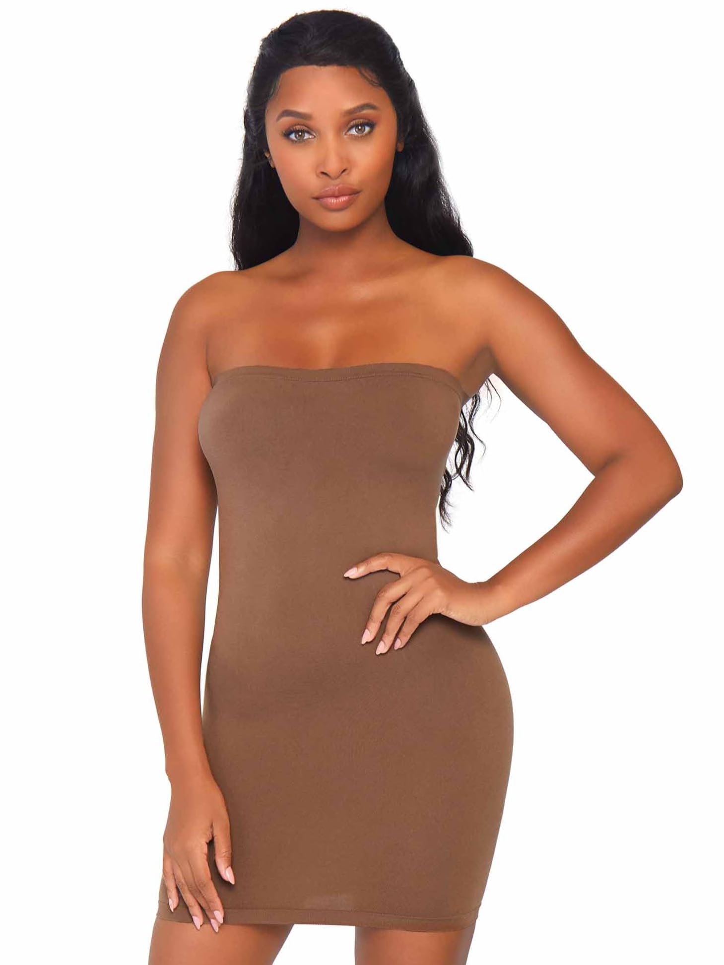 Leg Avenue Seamless Bodycon Tube Dress, Tan, M/L