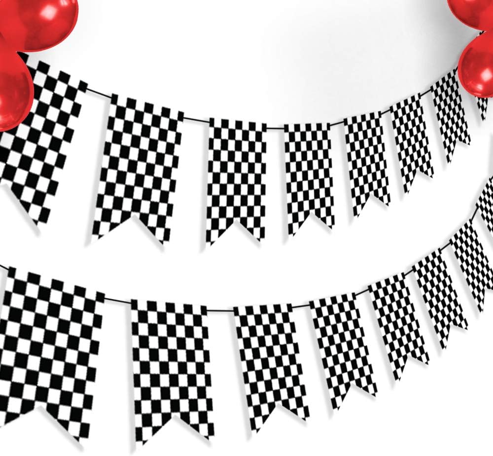 Checkered Black and White Banner, Race Flag Banner - Image 5