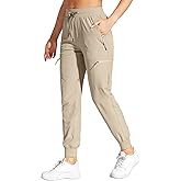 VILIGO Womens Cargo Joggers Hiking Pants Lightweight Quick Dry Water Resistant Travel Casual Womens Pants with Zipper Pockets