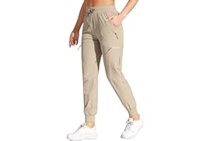 VILIGO Womens Cargo Joggers Hiking Pants Lightweight Quick Dry Water Resistant Travel Casual Womens Pants with Zipper Pockets