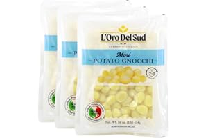 L'Oro Del Sud 3 Pack, Mini Gnocchi, Cooks in 2-3 Minutes, (3 x 1 lb), Italian Potato Gnocchi, Product of Italy, Non GMO, Eggs Free, Vegan