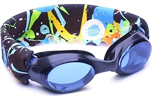 SPLASH PLACE SPLASH SWIM GOGGLES with Fabric Strap - Blues & Greens Collection- Fun, Fashionable, Comfortable - Adult & Kids Swim Goggles