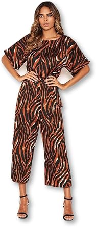 belted culotte jumpsuit