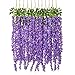 Luyue Wisteria Artificial Flowers 4.6ft Hanging Flowers Garland Vine for Wedding Party Home Decoration in Light Purple