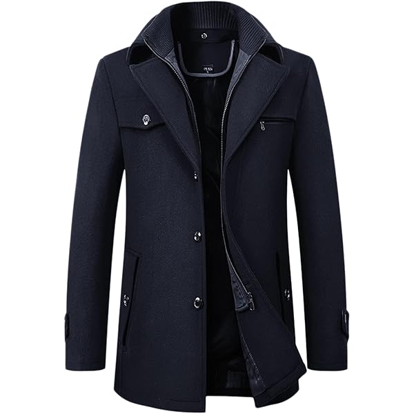 ジャケット・アウター OVERCOAT Double Breasted Jacket Qolkmuiy-GJ Mens Liner Detachable Casual Trench Zipper Turn Down
