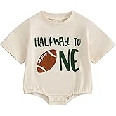 FIOMVA Baby Boy Birthday Outfits Half/One Year Sweastshirt Romper Onesie 1/2 Way to One/1st Brithday Shirt Clothes Gift