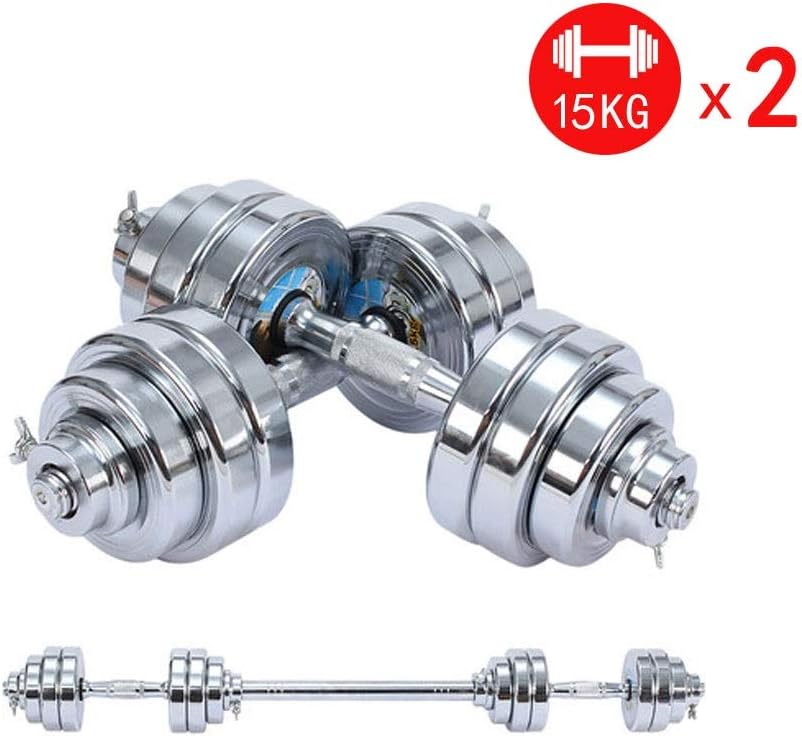 Ownlife 30KG Adjustable Fitness Dumbbell Pure Steel Plated Barbell Gym Dumbells Barbell Set Box Sport Training Weight Dumbbell