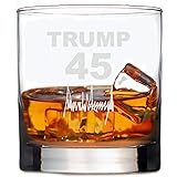 45TH PRESIDENT WHISKEY GLASS | TRUMP 45 | RESTAURANT QUALITY HEAVY CHIP RESISTANT 11OZ ROCK GLASSES | MADE IN USA