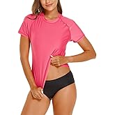 HODOSPORTS Women's UPF 50+ Rash Guard Sun Protection Swim Shirt Quick Dry Swimsuit Lightweight Short Sleeve