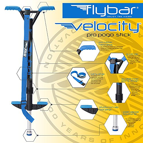 Flybar Velocity Pro Pogo Stick Medium Ages 9 & Up, 80 to 160 Lbs (Blue) Pricepulse
