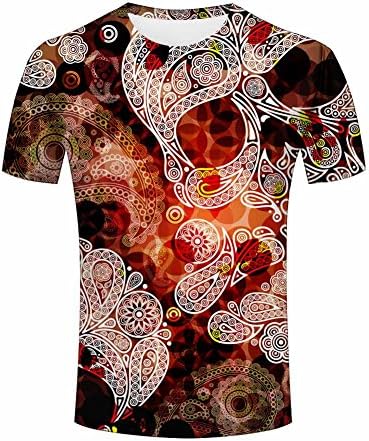 Casual Tops Mens Tees Shirt Short Sleeve Printed T-Shirt XXXL