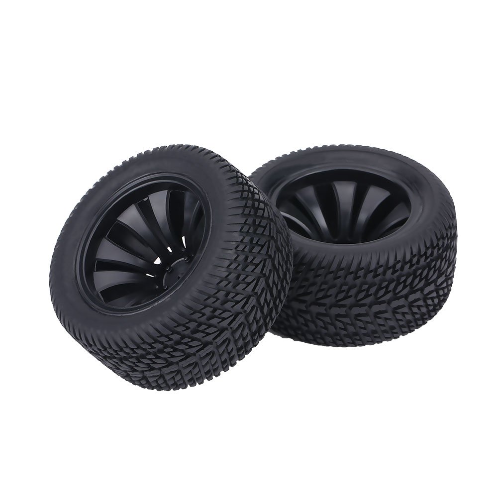 VGEBY1 2Pcs RC Car Wheels, Rubber Girp Tyre Tires with Plastic Hubs for 1:12 RC Racing Car