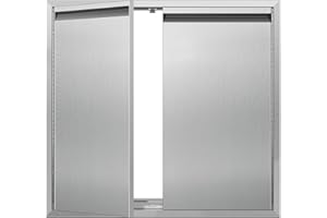 SGOLAN Outdoor Kitchen Doors 26W x 24H Inch Access Door with Hidden Handles Double Stainless Steel Access Cabinet Door, Flush Mount for Grilling Station& Outdoor Kitchens BBQ Island