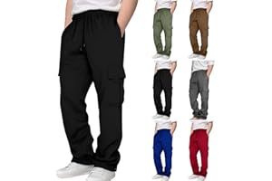 ITSAME Cargo Sweatpants for Teen Boys Casual Elastic Waist Drawstring Sweat Pants Teens Active Workout Joggers with Pockets