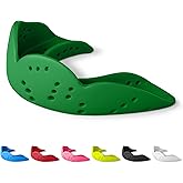 SISU Aero Medium Mouthguard, Forest Green - 30% Stronger Protection for Lacrosse, Football, Hockey, Roller Derby, Team Sports - Remoldable Up to 20 Times - Ultra Slim - Works for Braces - Non Toxic