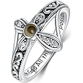 AOBOCO Mustard Seed Ring 925 Sterling Silver With God All Things Are Possible Lab Grown Diamond Cross Rings for Women Christian Jewelry, Size 4 to 13.5