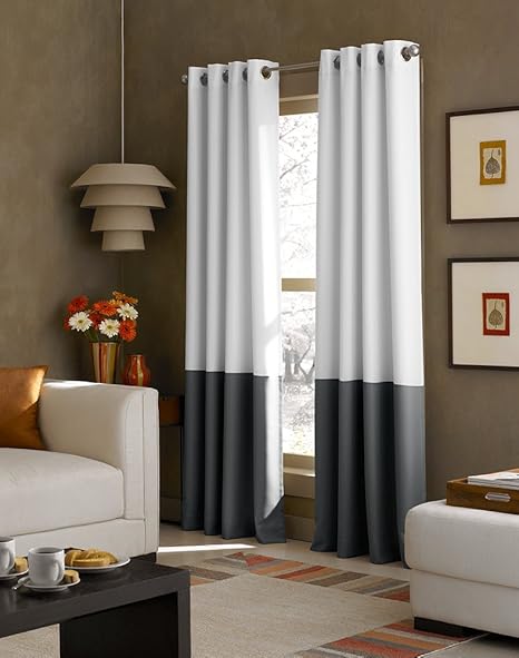 Curtainworks Kendall Color Block Grommet Curtain Panel 95 Inch