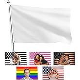 LEOKRUN Custom Flag Double Sided Print Your Own Personalized Flag with Your Own Logo Image and Text Customized Indoor and Outdoor Decorative Flags, White-3x5FT
