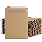 Famagic 9x12 Photo Mailers 50 Pack - Brown Self Seal Document Mailers Cardboard Envelopes, Stay Flat Photo Envelopes 9.25 x 11.75 Inches
