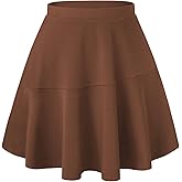 Kate Kasin 2025 Fall Mini Skirt for Women, Pleated Flowy Short Skirts, High Waisted Flared Skater Skirt