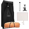 Voctent Portable Vocal Booth - Studio Grade Echo-Free Recording Booth for Voiceover, Podcast & Singing, Home Studio/Sound Isolation Booth with Light & Travel Bag (ZIGZAG-BLK, L)