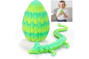 3D Printed Dragon Egg, Articulated 3D Dragons Toys for Kids 5-7,8-12, Fidget Toy, Crystal Dragon Figurine for Home Office Car