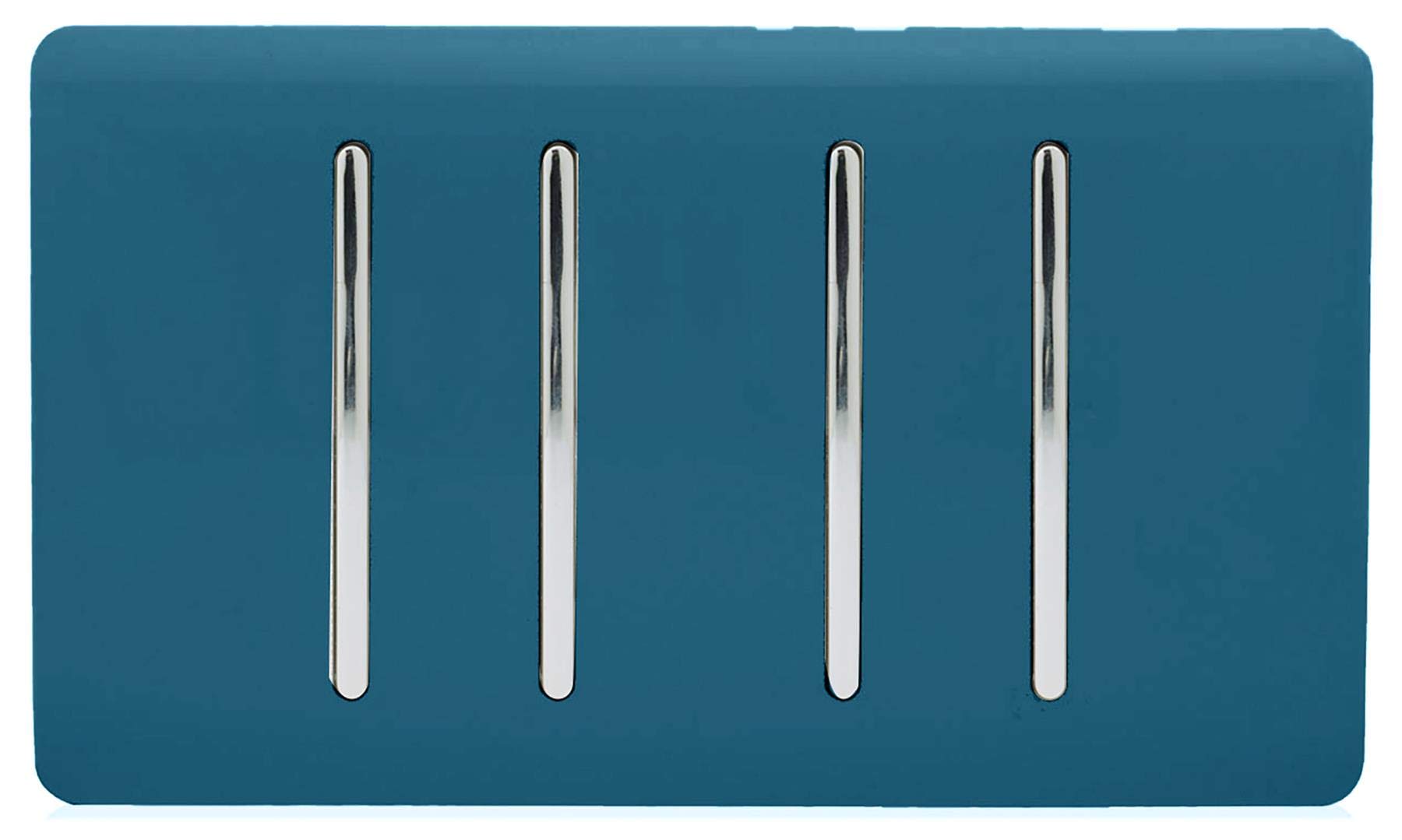 Trendi 4 Gang 3 Way Intermediate Artistic Modern Glossy 10 Amp Rocker Light Switch Midnight Blue