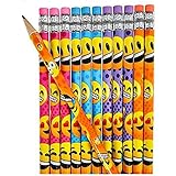 24 Emoji Smiley Face Wooden Pencils